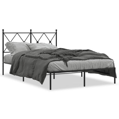 Estrutura de cama com cabeceira 120x200 cm metal preto