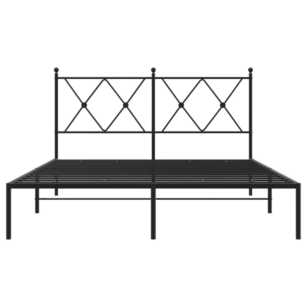 Estrutura de cama com cabeceira 140x190 cm metal preto