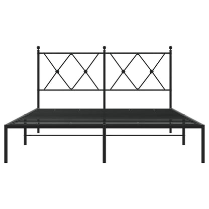 Estrutura de cama com cabeceira 140x190 cm metal preto