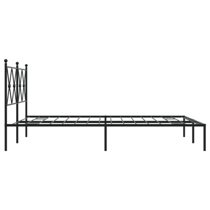 Estrutura de cama com cabeceira 140x190 cm metal preto