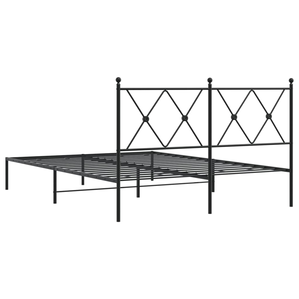 Estrutura de cama com cabeceira 140x190 cm metal preto