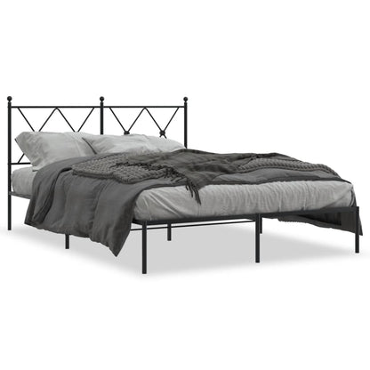 Estrutura de cama com cabeceira 140x190 cm metal preto