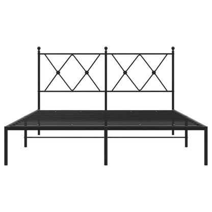 Estrutura de cama com cabeceira 140x200 cm metal preto