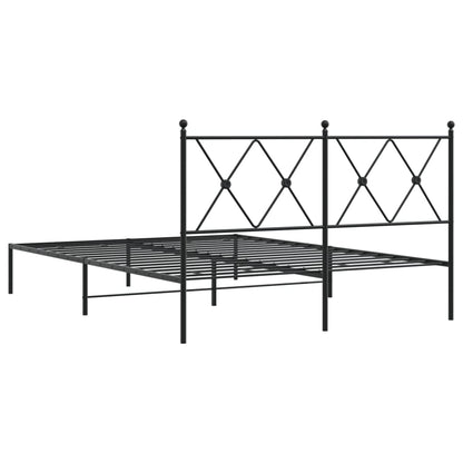 Estrutura de cama com cabeceira 140x200 cm metal preto