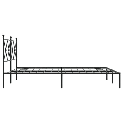 Estrutura de cama em metal com cabeceira 150x200 cm preto