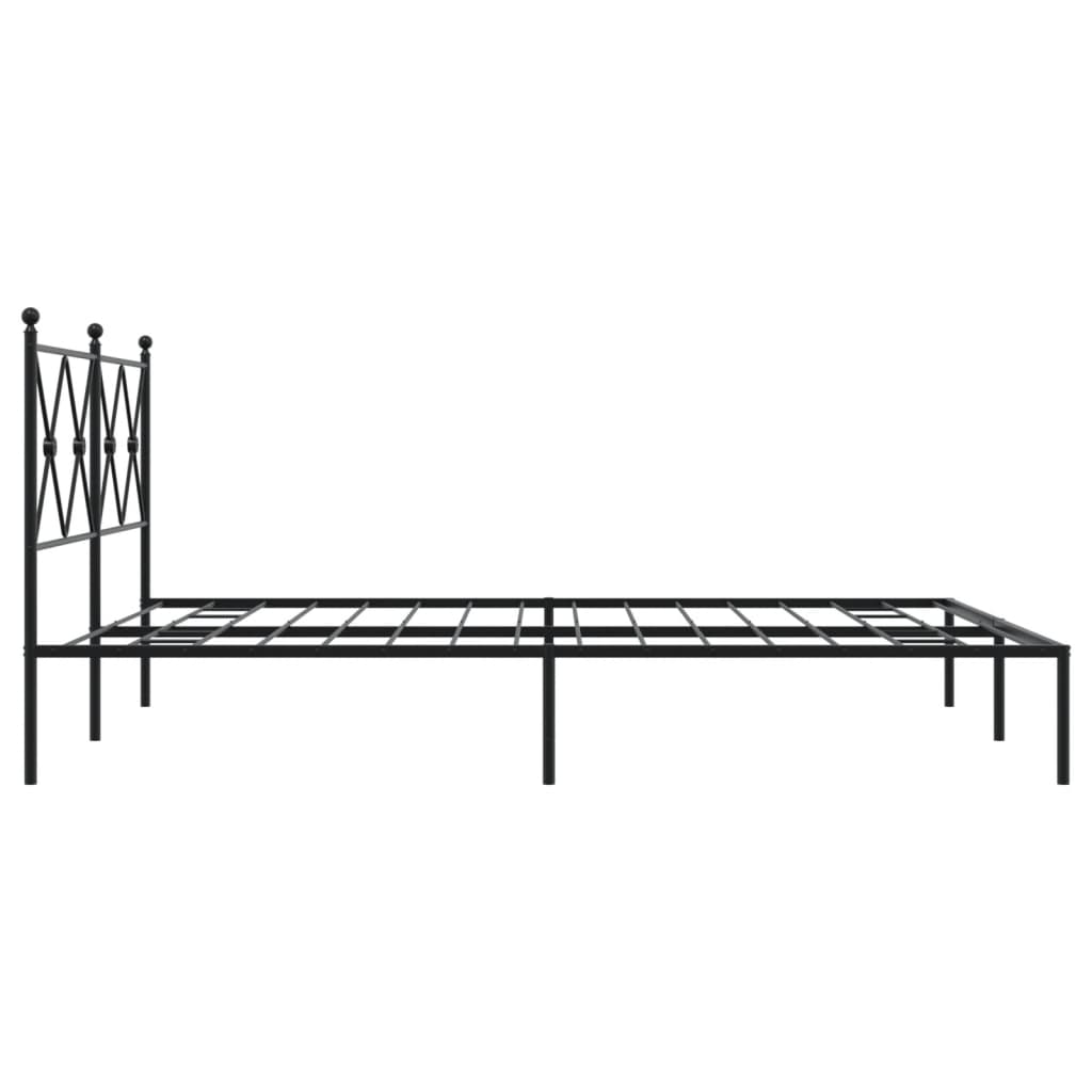 Estrutura de cama com cabeceira 160x200 cm metal preto