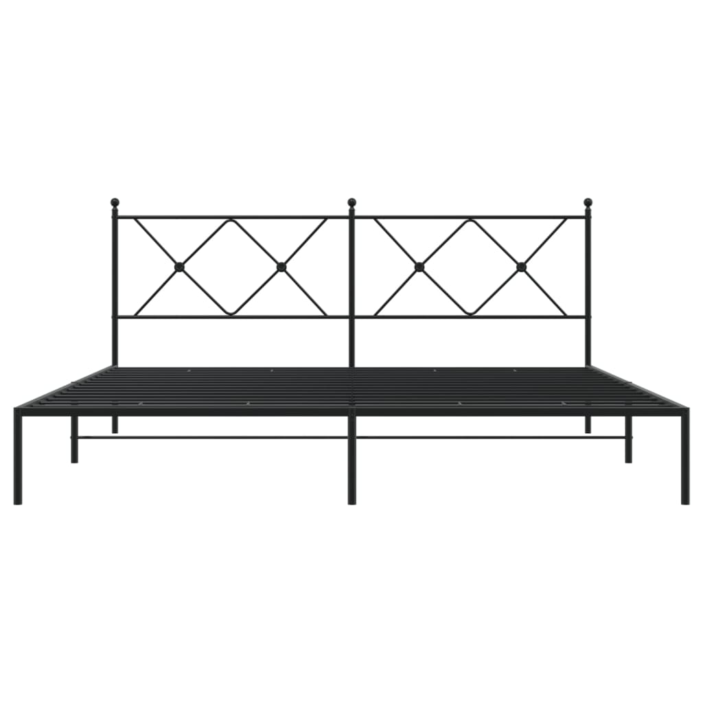 Estrutura de cama com cabeceira 183x213 cm metal preto