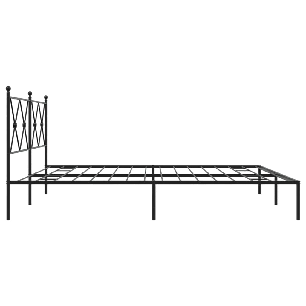 Estrutura de cama com cabeceira 183x213 cm metal preto