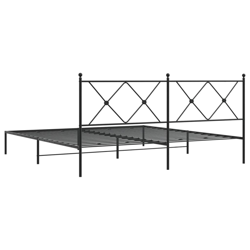 Estrutura de cama com cabeceira 183x213 cm metal preto