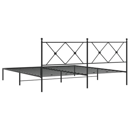 Estrutura de cama com cabeceira 183x213 cm metal preto