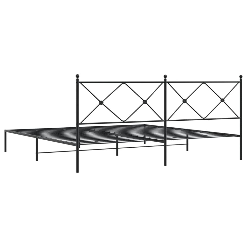 Estrutura de cama com cabeceira 193x203 cm metal preto