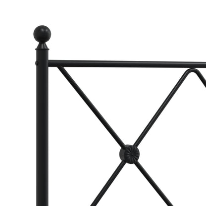 Estrutura de cama com cabeceira e pés 90x200 cm metal preto