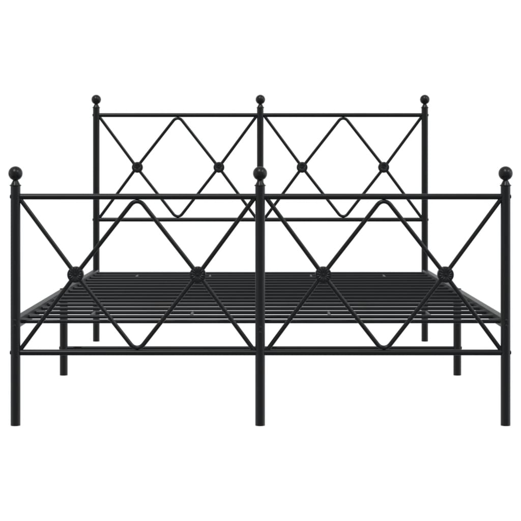 Estrutura de cama com cabeceira e pés 120x200 cm metal preto