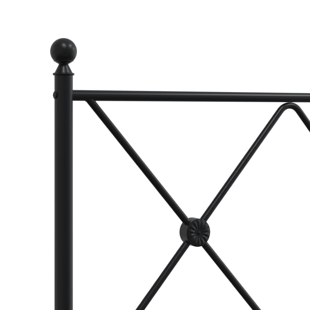 Estrutura de cama com cabeceira e pés 183x213 cm metal preto