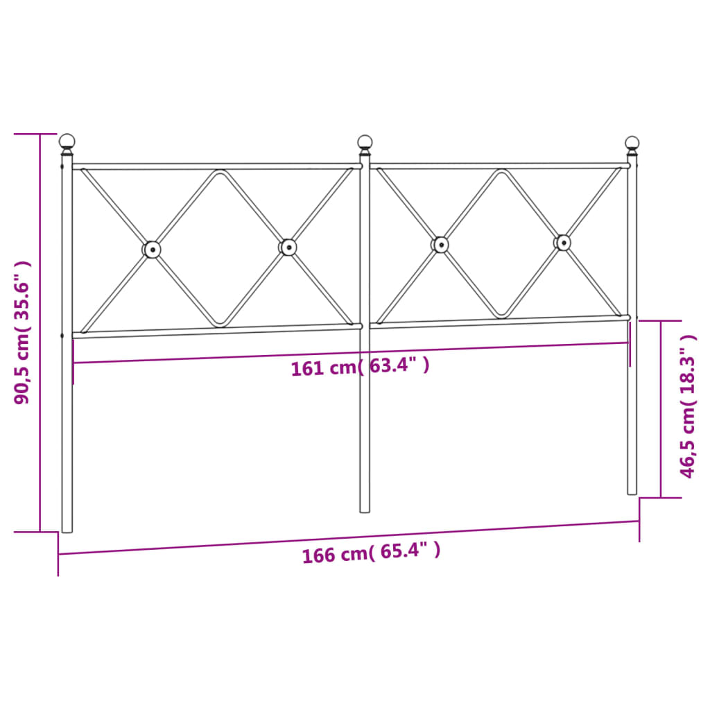 Cabeceira de cama 160 cm metal preto