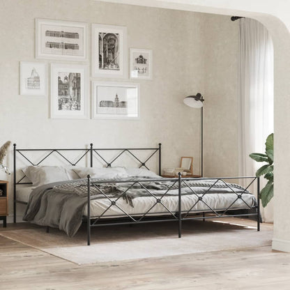 Cabeceira de cama 200 cm metal preto