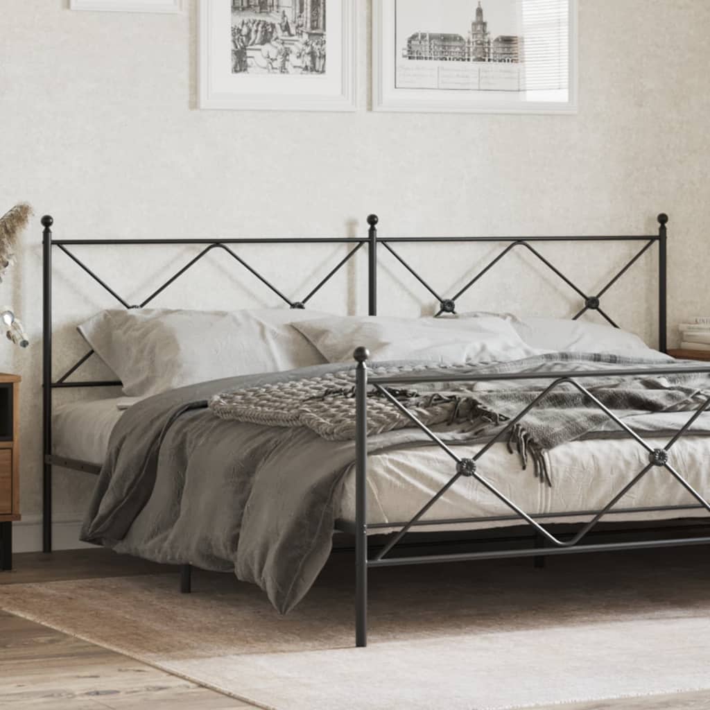 Cabeceira de cama 200 cm metal preto