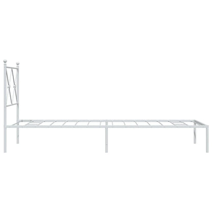 Estrutura de cama com cabeceira 75x190 cm metal branco