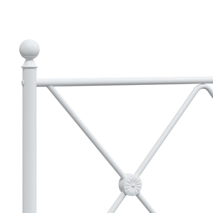 Estrutura de cama com cabeceira 75x190 cm metal branco