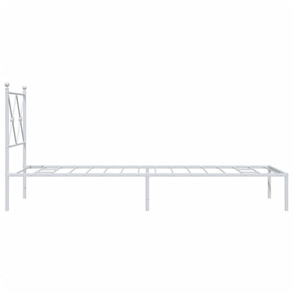 Estrutura de cama com cabeceira 80x200 cm metal branco