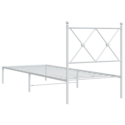 Estrutura de cama com cabeceira 80x200 cm metal branco