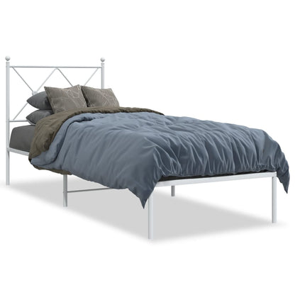 Estrutura de cama com cabeceira 80x200 cm metal branco