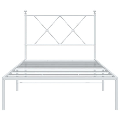 Estrutura de cama com cabeceira 90x190 cm metal branco