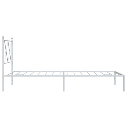 Estrutura de cama com cabeceira 90x190 cm metal branco