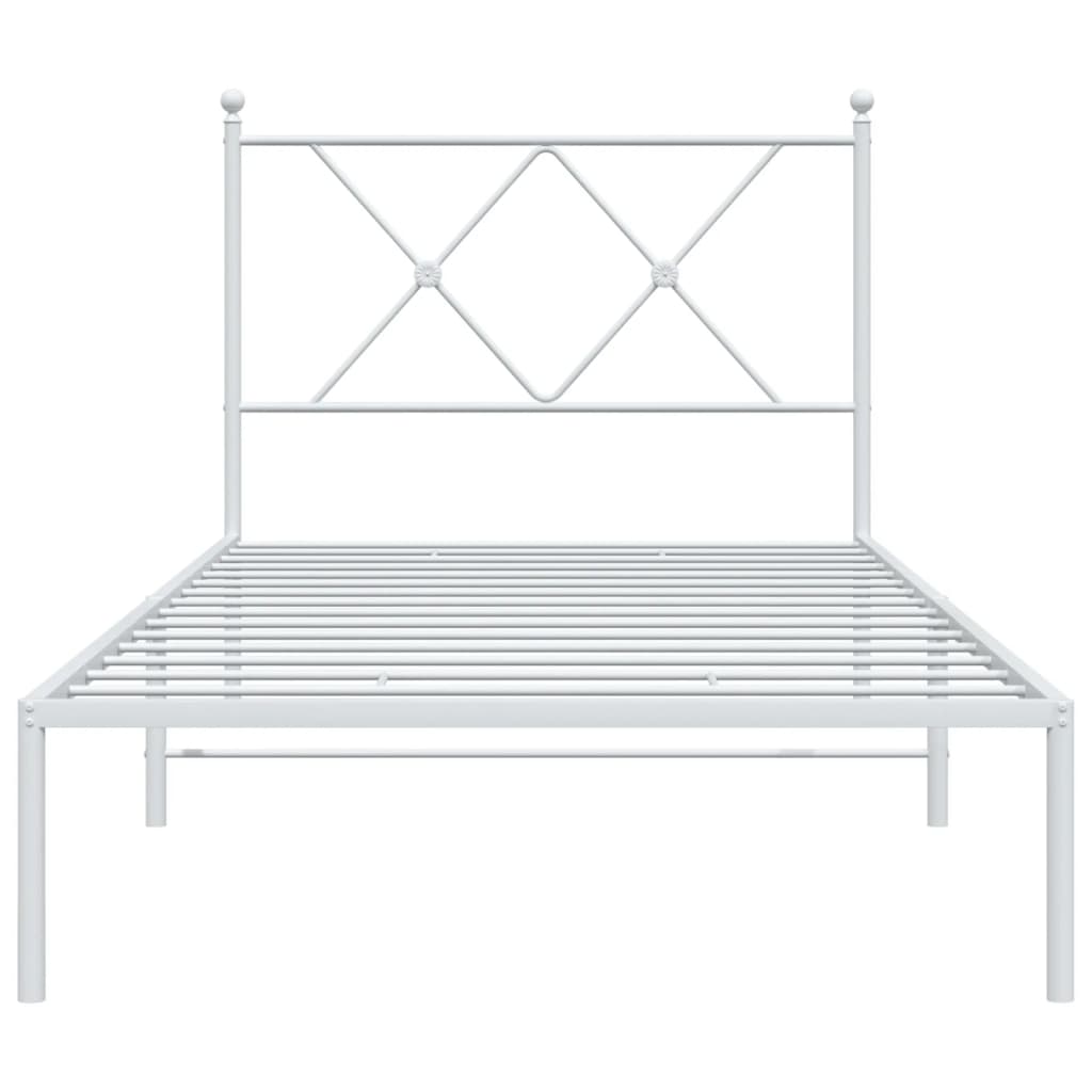 Estrutura de cama com cabeceira 90x200 cm metal branco