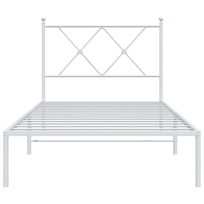 Estrutura de cama com cabeceira 90x200 cm metal branco