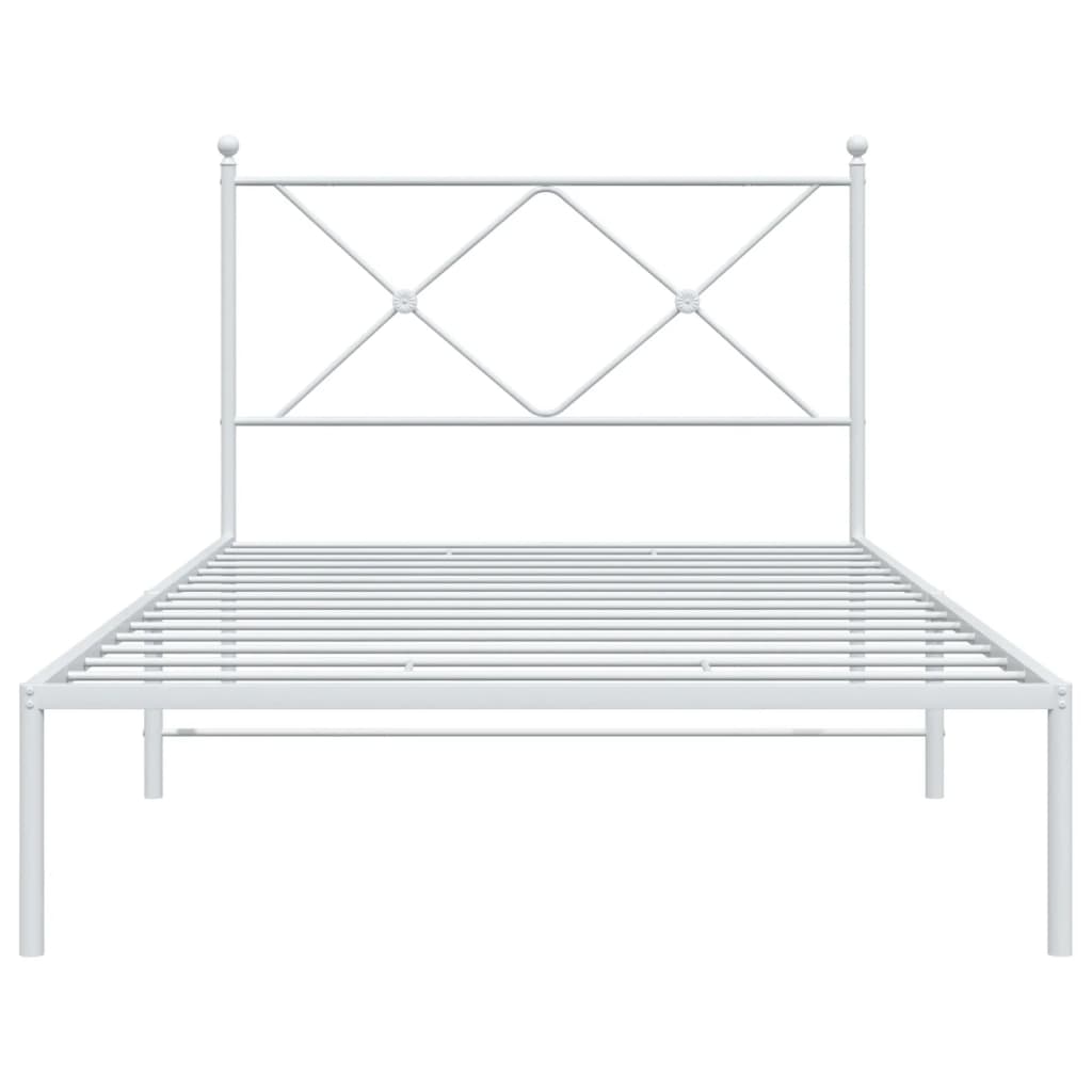 Estrutura de cama com cabeceira 100x200 cm metal branco