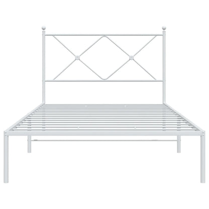 Estrutura de cama com cabeceira 100x200 cm metal branco