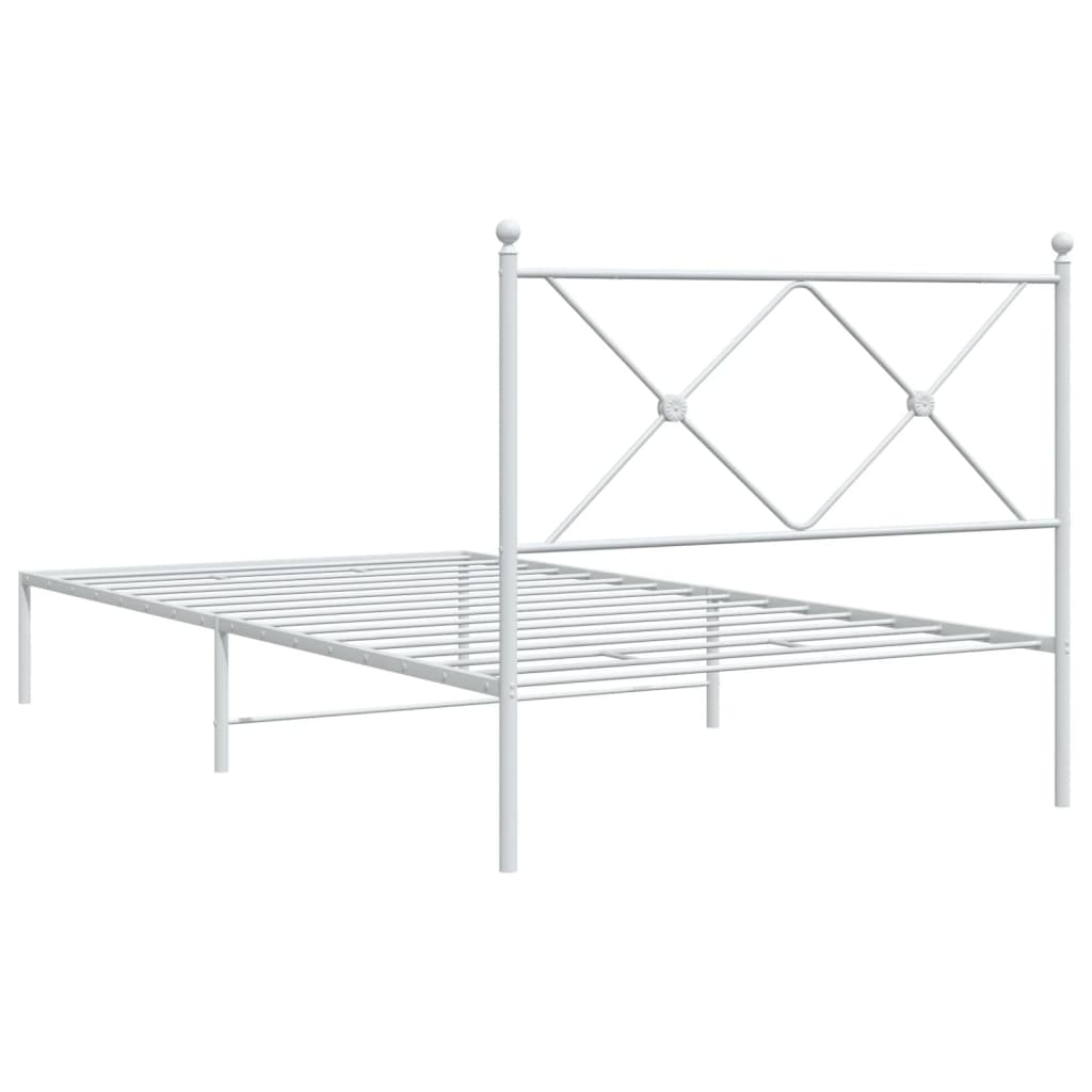 Estrutura de cama com cabeceira 100x200 cm metal branco