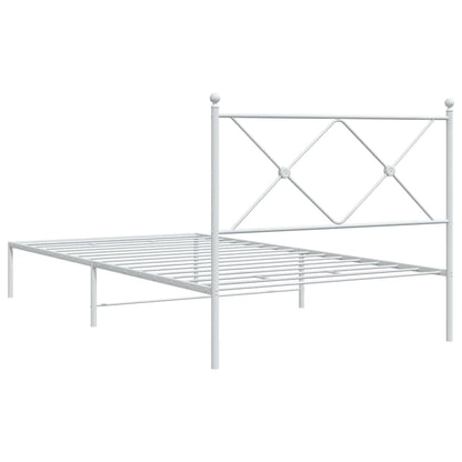 Estrutura de cama com cabeceira 100x200 cm metal branco