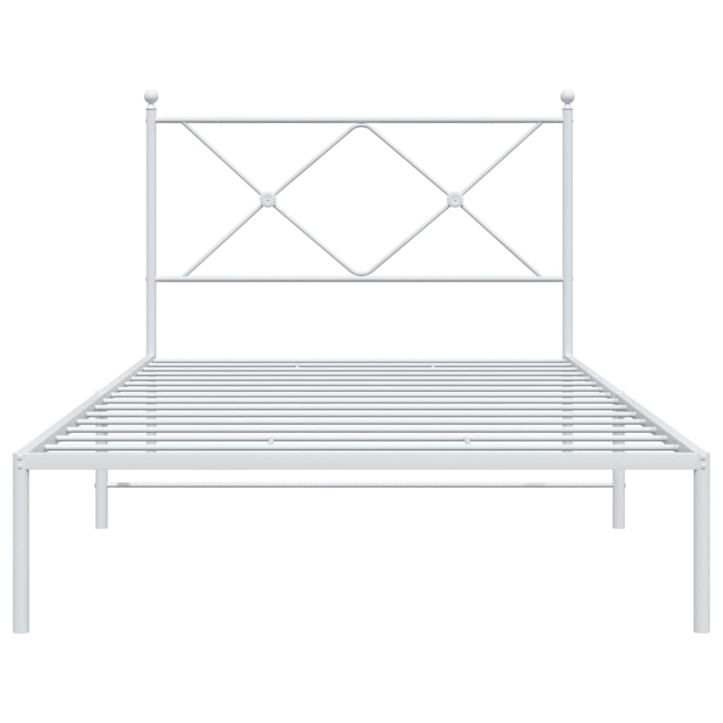 Estrutura de cama em metal com cabeceira 107x203 cm branco