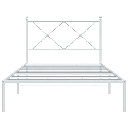 Estrutura de cama em metal com cabeceira 107x203 cm branco