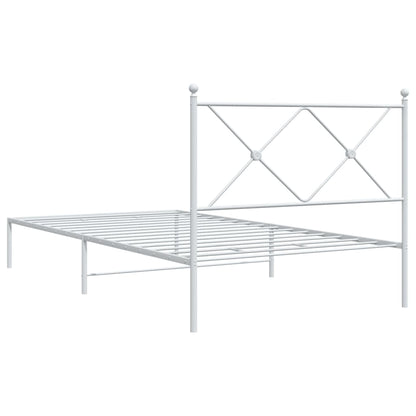 Estrutura de cama em metal com cabeceira 107x203 cm branco