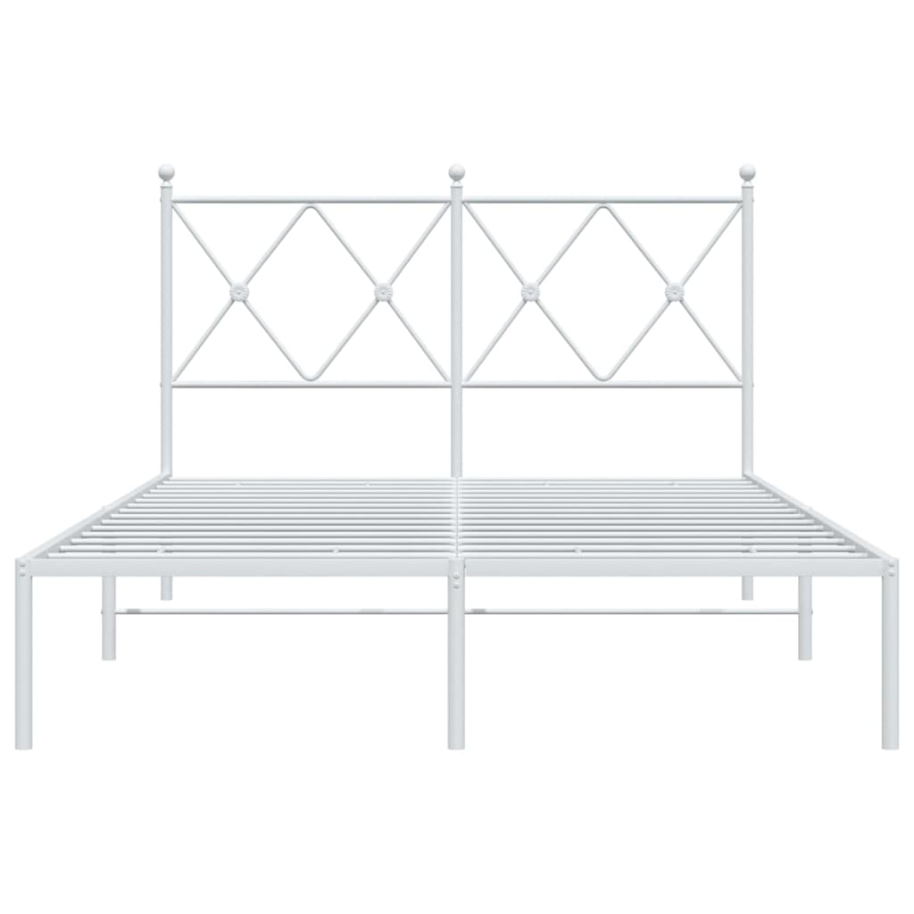 Estrutura de cama com cabeceira 120x190 cm metal branco