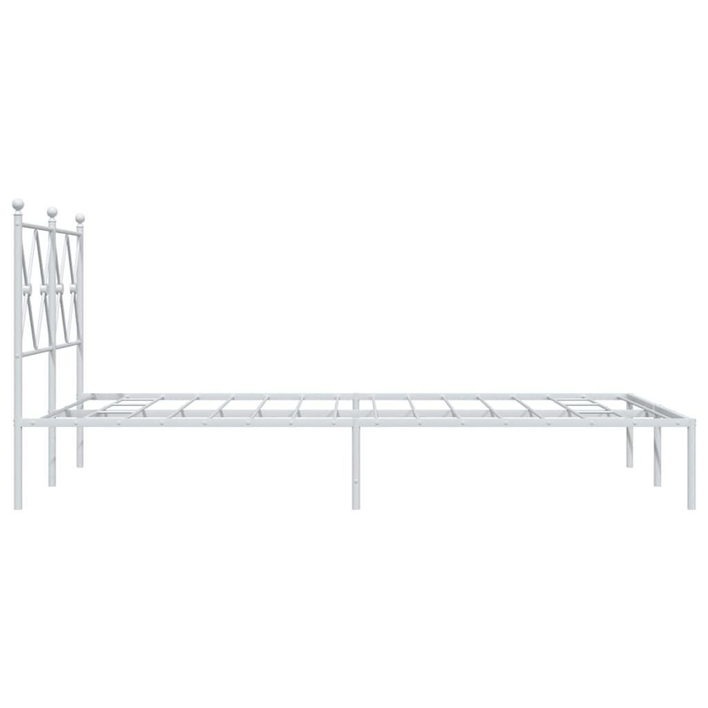 Estrutura de cama com cabeceira 120x190 cm metal branco