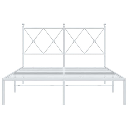 Estrutura de cama com cabeceira 120x200 cm metal branco