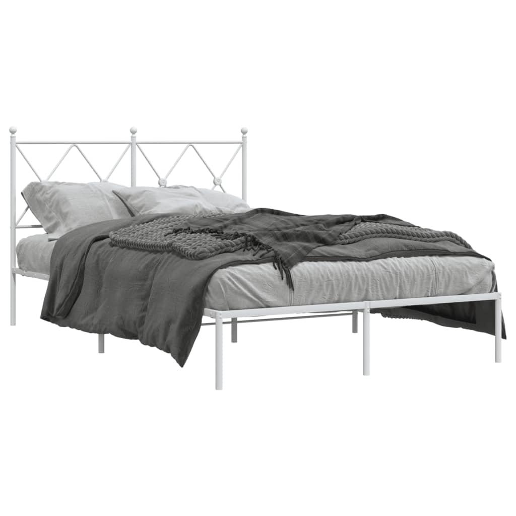 Estrutura de cama com cabeceira 120x200 cm metal branco