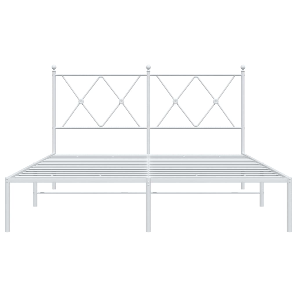 Estrutura de cama com cabeceira 140x200 cm metal branco