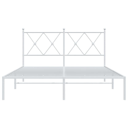 Estrutura de cama com cabeceira 140x200 cm metal branco