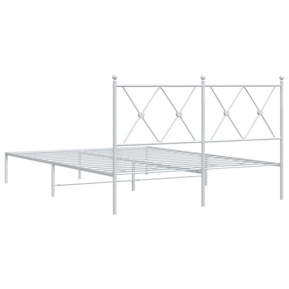 Estrutura de cama com cabeceira 140x200 cm metal branco