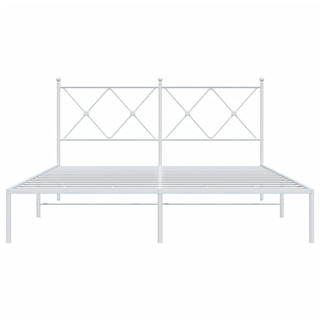 Estrutura de cama com cabeceira 160x200 cm metal branco