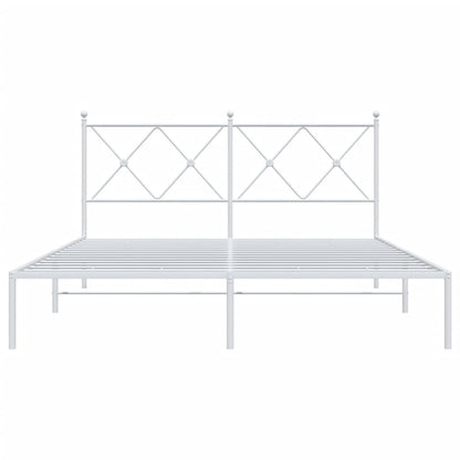 Estrutura de cama com cabeceira 160x200 cm metal branco