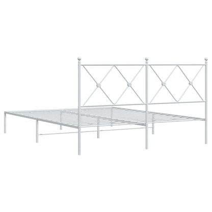 Estrutura de cama com cabeceira 160x200 cm metal branco