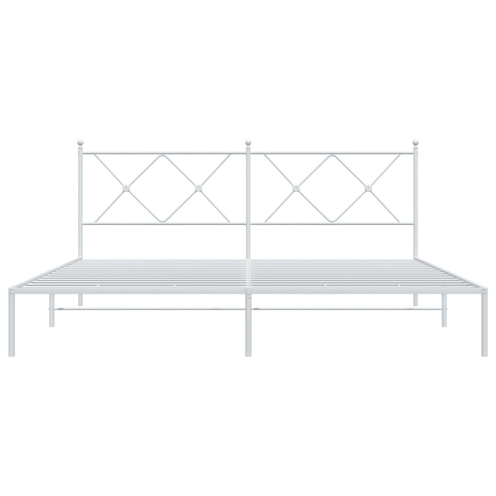 Estrutura de cama com cabeceira 180x200 cm metal branco