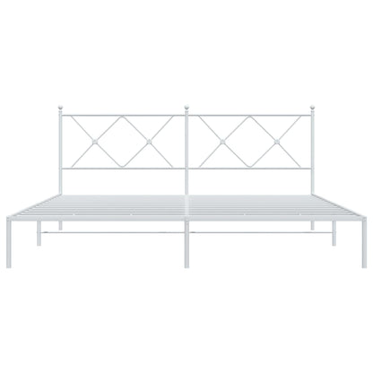 Estrutura de cama com cabeceira 180x200 cm metal branco