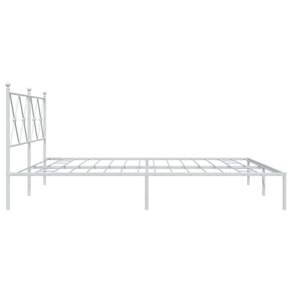 Estrutura de cama com cabeceira 180x200 cm metal branco